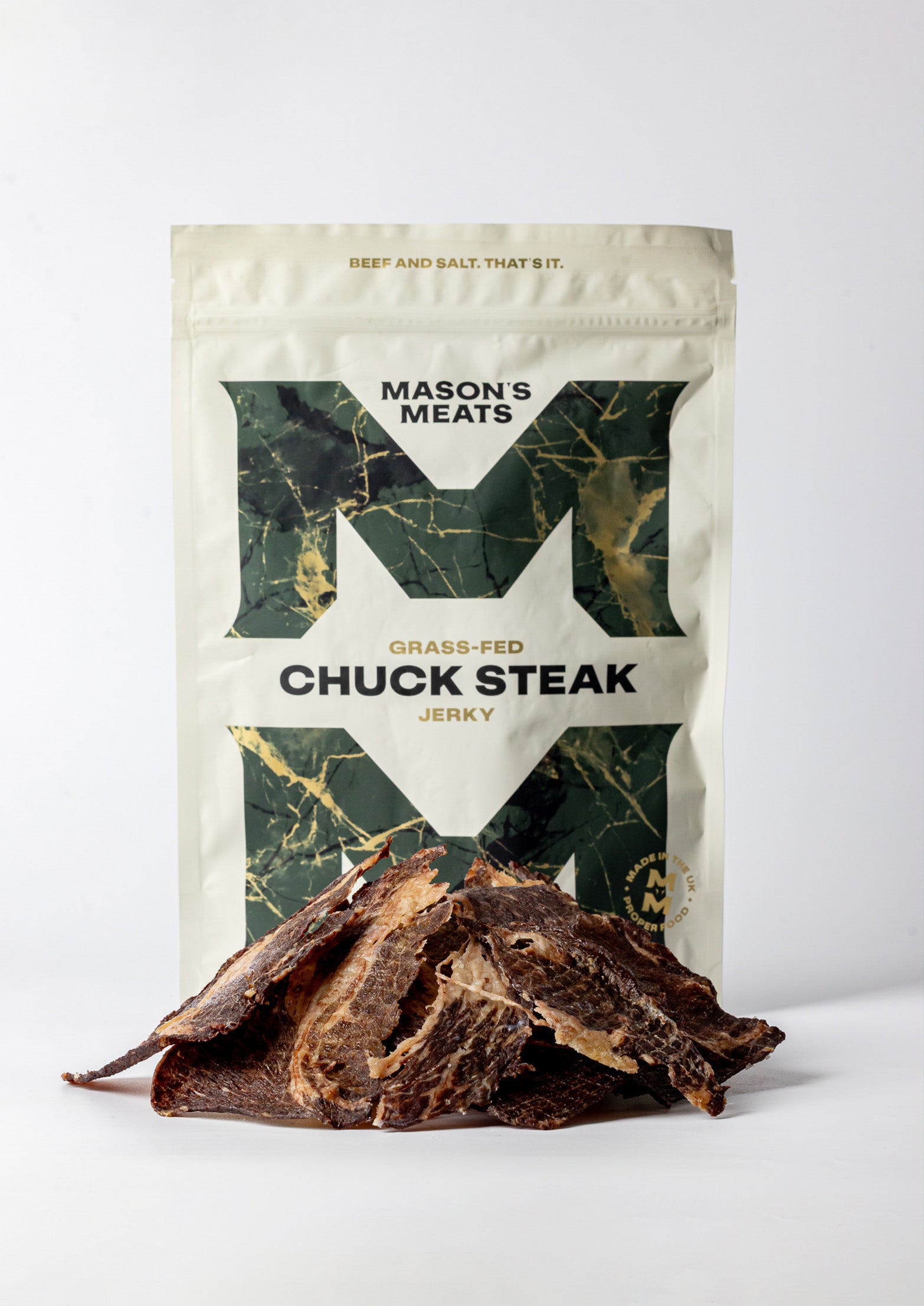 Best Gourmet UK Chuck Steak Beef Jerky – Mason's Meats - Proper Food